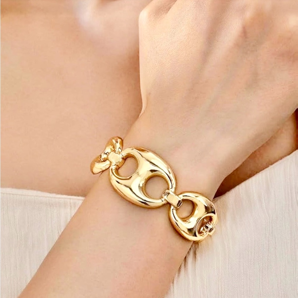 NEW Gold Abstract Cuff Bracelet